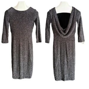 Bisou Bisou Silver Drape Back Dress